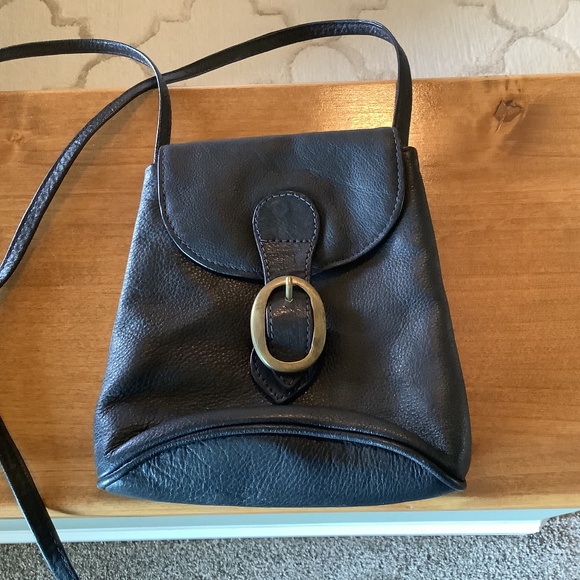 Black Leather Crossbody Bag - Picture 1 of 2